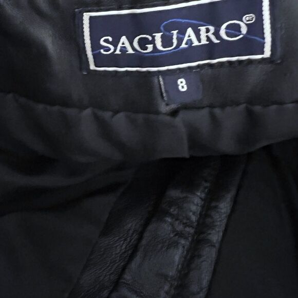 Saguaro 90's Vintage High Waist LEATHER Boot Cut  Pants Size 8 Womens - Picture 6 of 9